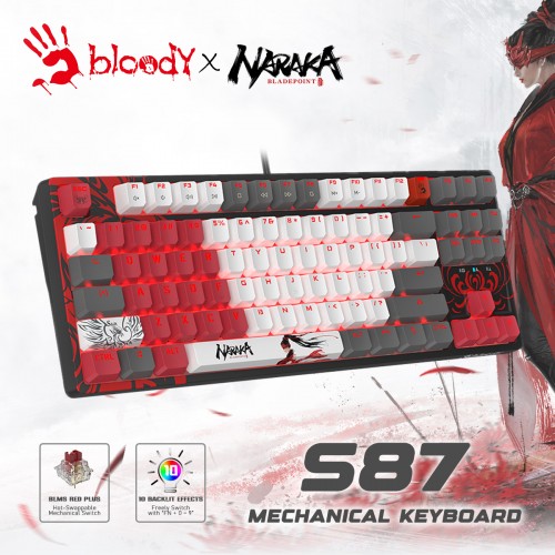 Bloody Keyboard Gaming S87 Hot-Swappable Mechanical Naraka Edition
