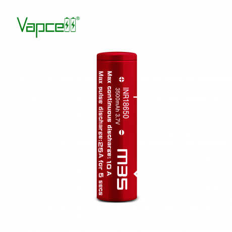 Authentic Vapcell 18650 Red Battery M35 3500mAh 25A