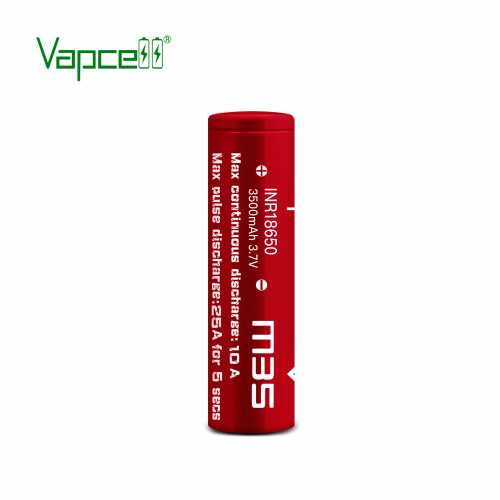 Authentic Vapcell 18650 Red Battery M35 3500mAh 25A