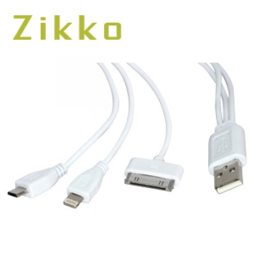Zikko Gadget Accessories USB Cable to iPhone 5, Micro USB, Samsung ZK-B205