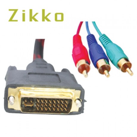 ZIKKO KABEL DVI 24-5 - 3 RCA 1.5M ZK-B222