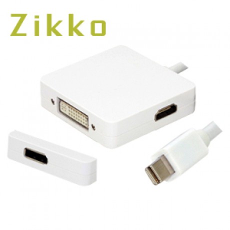 ZIKKO KABEL Mini DP M - DVI 24-5 F - HDMI F - DP F 2M ZK-B253