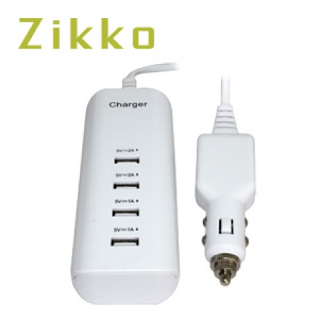 ZIKKO 4 Port USB Car Charger Portable ZK-B378