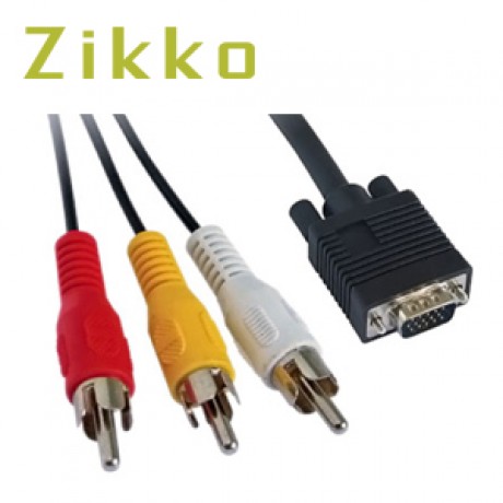 Cable ZIKKO ZK-B193 Cable VGA Male To 3 RCA
